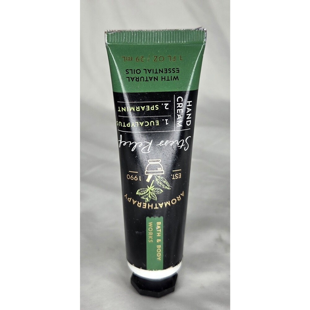 New Bath & Body Works 1 Pk Stress Relief Eucalyptus Spearmint Hand Cream .1 oz